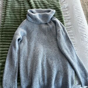 Blue turtleneck sweater